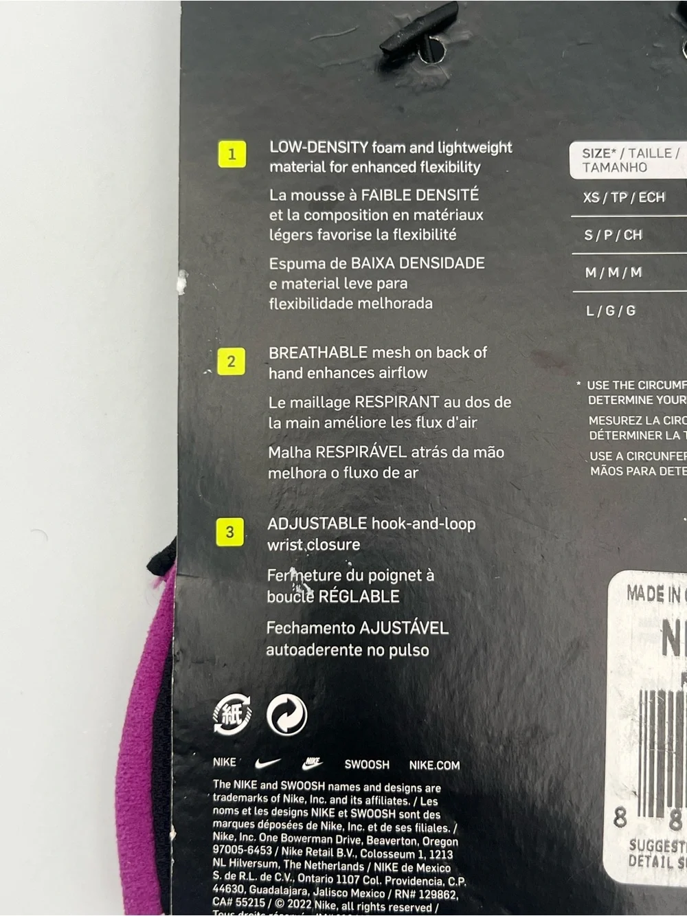 Nike Women's Fingerless Training Gloves - Magenta and Black